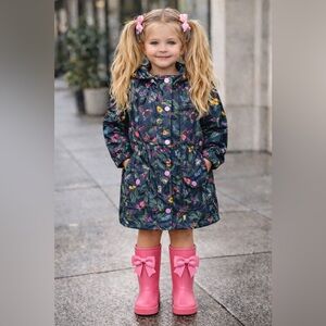 Sz 10Y Joules Butterfly Print Raincoat NWOT $150 MSRP